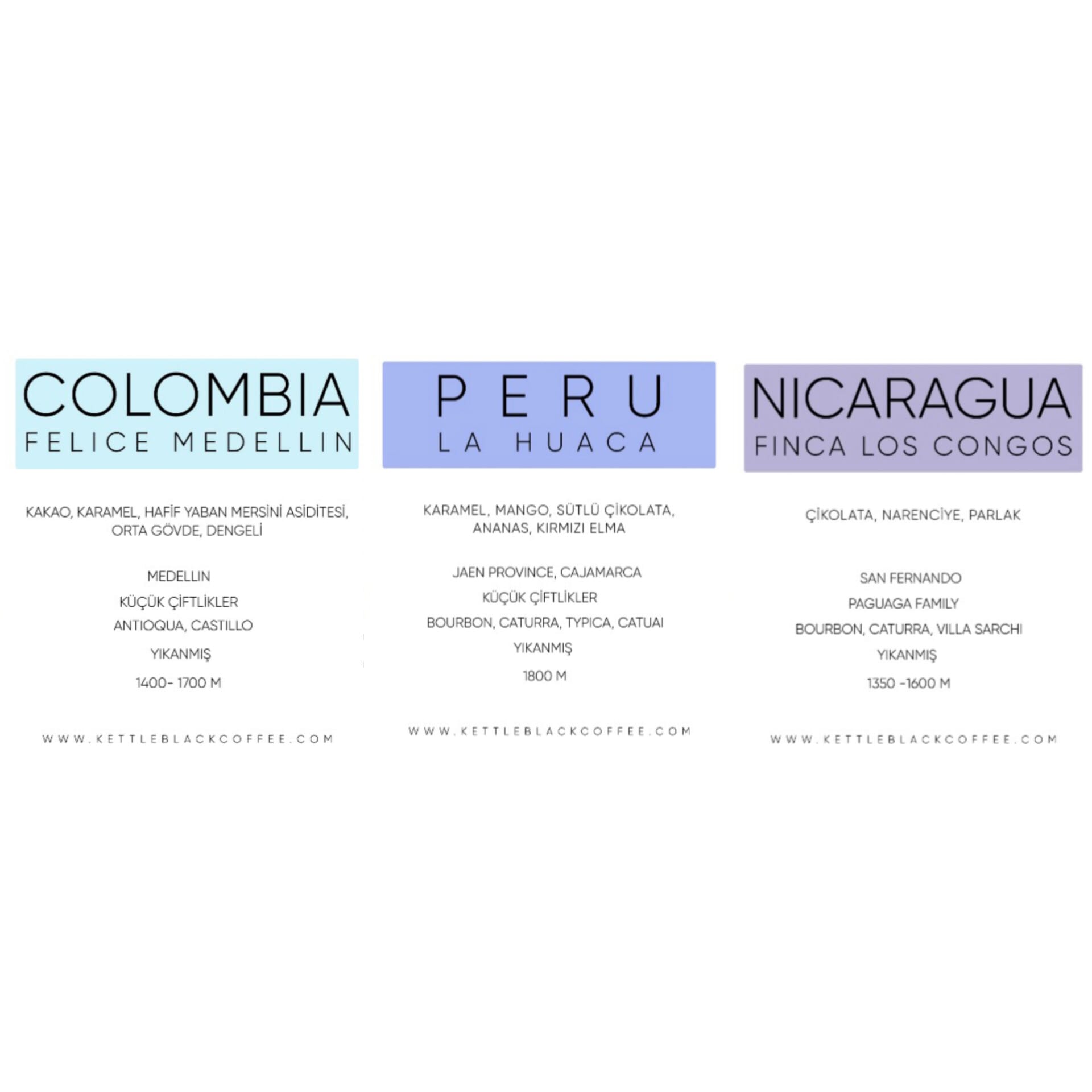 Güney Amerika Tadım Paketi (3x100gr.)